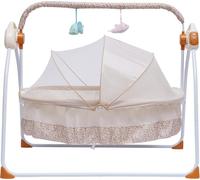 Berceau à bascule - Berceau électrique - Télécommande, musique via Bluetooth, 5 vitesses, pliable, 1 à 2 ans, capacité de charge > 20 kg - Kaki