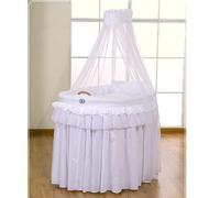 Berceau bébé en osier complet avec textile blanc