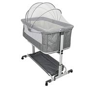 Berceau Bébé Lit bébé Lit cododo pour bébé 4 en 1 Pliable Hauteur et Pieds réglables 4 Niveaux-74-90cm( 74- 80- 85-90), 4 Roulettes Pivotantes, Cadeau pour nouveau-né 0-2 ans-113*66*84 cm-gris