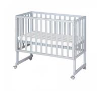 Roba Lit cododo safe asleep® 45×90 cm 3en1 – Hauteur réglable, matelas et barrière – Bois gris