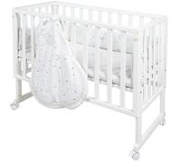 roba safe asleep® Lit d'enfant 3 en 1 ""Sternenzauber"", lit d'appoint blanc, lit bébé & banc, avec accessoires
