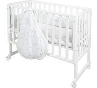 Berceau Cododo 3-en-1, ROBA Safe Asleep, Équipement Sternenzauber inclus, Blanc, Lit d'appoint, Lit Bébé, Banc Enfant, 4 roulettes avec frein