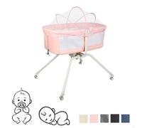 Berceau cododo et lit bébé roulant - lit Parapluie avec Matelas et moustiquaire pour bébé de 0 à 9kg - 90x70x103cm - Rose