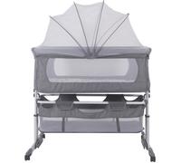 Berceau Cododo LAIZERE® - Lit Cododo Bébé 2 en 1 - Relevable - Gris - Mixte