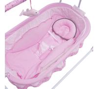 Berceau électrique - Berceau à bascule automatique - 0-18 mois - Jusqu'à 25 kg - 5 vitesses - Télécommande 5 m - Matelas 2 cm - Rose