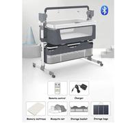 Berceau électrique multifonctionnel pour bébé, lit-balançoire 3 en 1, de voyage, avec lit de chevet respirant, de bonne qualité