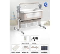 Berceau électrique multifonctionnel pour bébé, lit-balançoire 3 en 1, de voyage, avec lit de chevet respirant, de bonne qualité