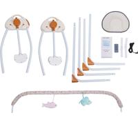 Berceau électrique pour bébé - Lit à bascule automatique - 5 vitesses - Jusqu'à 25 kg - Télécommande 5 m - Matelas 2 cm - 5 V 2 W - Kaki foncé