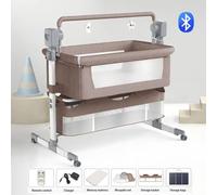 Berceau électrique pour bébé - Modèle X601 - Connectivité Bluetooth - Fonction d'oscillation automatique - Musique - Pliable - Structure métallique robuste - Couleur kaki