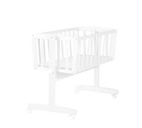 Berceau En Bois Sur Roulettes Avec Matelas Blanc TU
