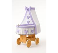 Berceau en osier - Berceau pour bébé - Un confort naturel avec un design tissé à la main et un socle en bois sûr