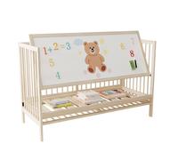 Berceau évolutif en épicéa, lit cododo convertible bureau/chevalet, hauteur réglable, 140x60x90 cm, sans matelas