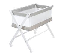 Berceau Pliable Avec Matelas Blanc Et Gris TU