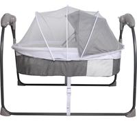 Berceau pour bébé - Berceau électrique à bascule - 3 vitesses - Minuterie - Télécommande - Alimentation USB - Capacité de charge 10 kg - 0-12 mois - Gris