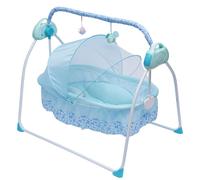 Berceau pour bébé - Berceau électrique automatique - Lecteur MP3 intégré - Capacité de charge : 20 kg - Dimensions : 103 × 75 × 86 cm - Couleur : bleu ciel
