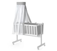 Berceau pour bébé Noah, 40x90 avec des roues, Blanc, Vitalispa 30307