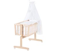 Berceau Complet En Hêtre Bio Avec Accessoires Sternenzauber Grau Bois Naturel / Étoiles Grises TU
