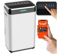 Berdsen Déshumidificateur électrique 25L/24H WiFi LED App Contrôle Silencieux Économie d'énergie Purification de l'air Blanc