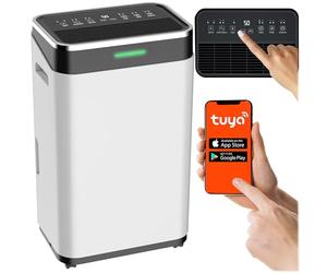 Berdsen Déshumidificateur électrique 25L/24H WiFi LED App Contrôle Silencieux Économie d'énergie Purification de l'air Blanc