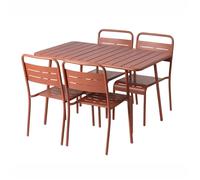 Bergame ensemble table de jardin 120 cm et 4 chaises terracotta