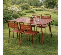 Bergame ensemble table de jardin 120 cm et 4 chaises terracotta