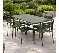 Bergame ensemble table de jardin 160 cm et 6 chaises vert