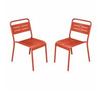 Bergame lot de 2 chaises de jardin empilables terracotta