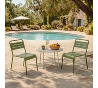 Bergame lot de 2 chaises de jardin empilables vertes