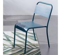 Bergame lot de 4 chaises en acier bleu