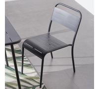 Bergame lot de 4 chaises en acier gris foncé