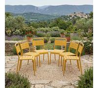 Bergame lot de 6 chaises de jardin empilables jaunes