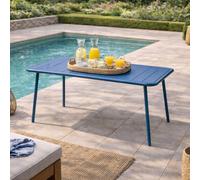 Bergame table de jardin 4 à 6 places 120cm bleu
