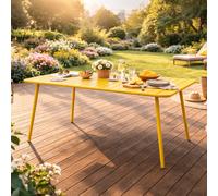 Bergame table de jardin 4 à 6 places 120cm jaune