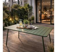 Bergame table de jardin 4 à 6 places 120cm vert