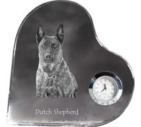 Berger hollandais - horloge en cristal avec photo de chien, étagères en forme de cœur avec horloge, horloge sur pied personnalisée de la marque Art-Dog