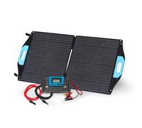BERGER Kit de panneau solaire pliable 100 W avec régulateur de charge - Module solaire complet avec MC4 et pinces crocodiles - Panneau solaire de camping pour station d'alimentation et batterie