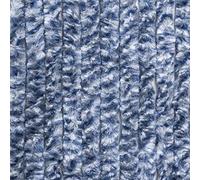 Berger | Rideau de Porte Chenille pour Caravane et Camping-Car | Protège des Insectes et la Vie Privée | Doux en Polaire | 120 x 30 cm | Gris, Bleu, Blanc