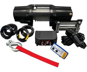 Berger & Schröter | Treuil électrique professionnel 12 V, 2 727 kg, 2,57 kW avec câble en acier, treuil à moteur pour quads, VTT, véhicules automobiles, 6 000 lb avec télécommande radio