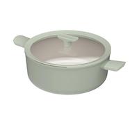 Berghoff - Casserole antiadhérente en acier inoxydable 28cm, capacité 4,5 litres, couvercle inclus, gris, antiadhésive, convient pour la cuisinière et le four