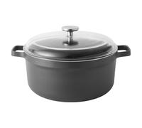 BergHOFF GEM Marmite à soupe avec couvercle, Marmite à légumes, Casserole, Marmite universelle, Noir, Fonte d'aluminium, Ø 28cm, 2307311