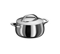 BergHOFF Home Casserole 20 cm en acier inoxydable avec couvercle, 3,7 l, pour tous les types de feux, passe au four, Stellar Steel