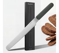 Berghoff Home Couteau à pain 20 cm - Couteau à petits pains en acier inoxydable - Couteaux de cuisine à lame dentelée - couteaux à petit-déjeuner - kaki