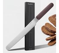 Berghoff Home Couteau à pain 20 cm - Couteau à petits pains en acier inoxydable - Couteaux de cuisine à lame dentelée - couteaux à petit-déjeuner - Aubergine