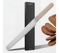 Berghoff Home Couteau à pain 20 cm - Couteau à petits pains en acier inoxydable - Couteaux de cuisine à lame dentelée - couteaux à petit-déjeuner - sable