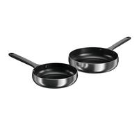 BergHOFF Home Set de 2 poêles à frire en acier inoxydable 20 et 24 cm, anti-adhésif, sans PTFE, Smokey Black
