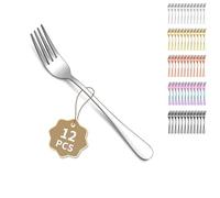 Berglander fourchettes de table 12pcs de18cm, ensemble de fourchettes à dîner en acier inoxydable pour la maison, le restaurant, les repas quotidiens, facile à nettoyer et lavable