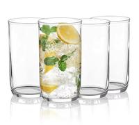 Berglander Set de Verres Highball 4 pièces, Verres Collins à Boire en Plastique PET Clair Hauts 420ml, Tasses à Eau Réutilisables, Vaisselle de Bar Tumbler pour Boissons, Bière, Jus, Lait, Mojito