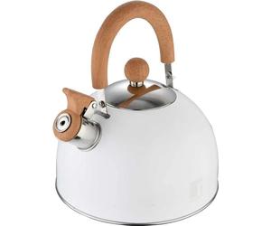 Bergner Bouilloire en Acier BG-37304 2,3L Blanche avec Sifflet