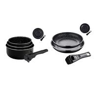 BERGNER Click&Cook Lot de 7 poêles et casseroles | Poignées amovibles | Revêtement antiadhésif | Compatible induction | En noir