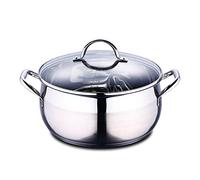 BERGNER Gourmet | Faitout avec couvercle en verre | contenance 8 L | en acier inoxydable | anses ergonomiques | ustensiles de cuisine | pour tous les types de cuisinières